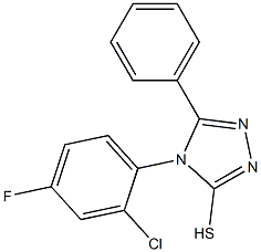 4-(2-chloro-4-fluorophenyl)-5-phenyl-4H-1,2,4-triazole-3-thiol,,结构式