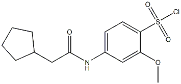 4-(2-cyclopentylacetamido)-2-methoxybenzene-1-sulfonyl chloride Struktur