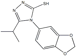 4-(2H-1,3-benzodioxol-5-yl)-5-(propan-2-yl)-4H-1,2,4-triazole-3-thiol Struktur