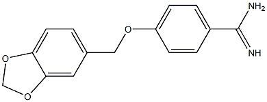 4-(2H-1,3-benzodioxol-5-ylmethoxy)benzene-1-carboximidamide,,结构式