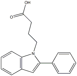 4-(2-phenyl-1H-indol-1-yl)butanoic acid Struktur