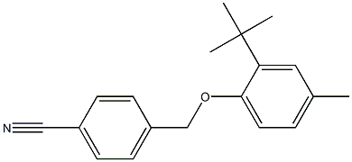 4-(2-tert-butyl-4-methylphenoxymethyl)benzonitrile,,结构式