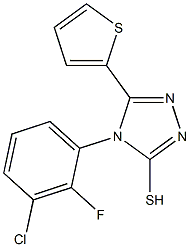4-(3-chloro-2-fluorophenyl)-5-(thiophen-2-yl)-4H-1,2,4-triazole-3-thiol Struktur