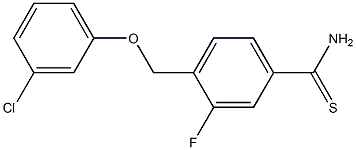 4-(3-chlorophenoxymethyl)-3-fluorobenzene-1-carbothioamide,,结构式
