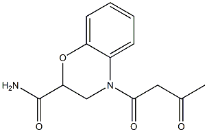 4-(3-oxobutanoyl)-3,4-dihydro-2H-1,4-benzoxazine-2-carboxamide Struktur