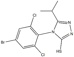 4-(4-bromo-2,6-dichlorophenyl)-5-(propan-2-yl)-4H-1,2,4-triazole-3-thiol 化学構造式