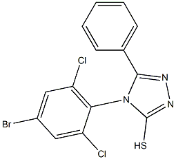 4-(4-bromo-2,6-dichlorophenyl)-5-phenyl-4H-1,2,4-triazole-3-thiol,,结构式