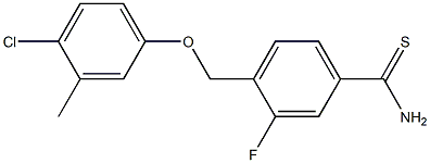 4-(4-chloro-3-methylphenoxymethyl)-3-fluorobenzene-1-carbothioamide 化学構造式