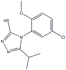 4-(5-chloro-2-methoxyphenyl)-5-(propan-2-yl)-4H-1,2,4-triazole-3-thiol,,结构式