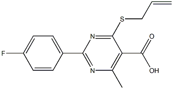 4-(allylthio)-2-(4-fluorophenyl)-6-methylpyrimidine-5-carboxylic acid Struktur