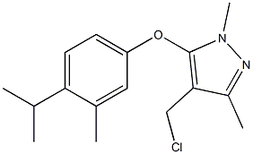4-(chloromethyl)-1,3-dimethyl-5-[3-methyl-4-(propan-2-yl)phenoxy]-1H-pyrazole,,结构式