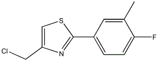 4-(chloromethyl)-2-(4-fluoro-3-methylphenyl)-1,3-thiazole,,结构式