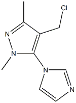 4-(chloromethyl)-5-(1H-imidazol-1-yl)-1,3-dimethyl-1H-pyrazole Struktur