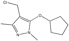 4-(chloromethyl)-5-(cyclopentyloxy)-1,3-dimethyl-1H-pyrazole,,结构式