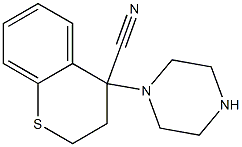 4-(piperazin-1-yl)-3,4-dihydro-2H-1-benzothiopyran-4-carbonitrile,,结构式