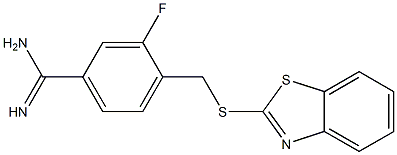 4-[(1,3-benzothiazol-2-ylsulfanyl)methyl]-3-fluorobenzene-1-carboximidamide 结构式