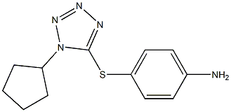 4-[(1-cyclopentyl-1H-1,2,3,4-tetrazol-5-yl)sulfanyl]aniline,,结构式