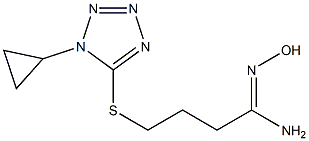 4-[(1-cyclopropyl-1H-1,2,3,4-tetrazol-5-yl)sulfanyl]-N'-hydroxybutanimidamide,,结构式