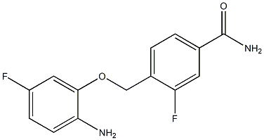 4-[(2-amino-5-fluorophenoxy)methyl]-3-fluorobenzamide 结构式