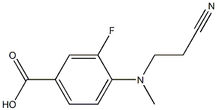 4-[(2-cyanoethyl)(methyl)amino]-3-fluorobenzoic acid,,结构式