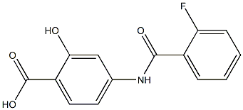 4-[(2-fluorobenzoyl)amino]-2-hydroxybenzoic acid,,结构式