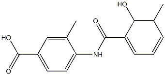 4-[(2-hydroxy-3-methylbenzene)amido]-3-methylbenzoic acid,,结构式