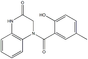 4-[(2-hydroxy-5-methylphenyl)carbonyl]-1,2,3,4-tetrahydroquinoxalin-2-one,,结构式