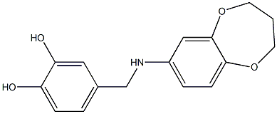4-[(3,4-dihydro-2H-1,5-benzodioxepin-7-ylamino)methyl]benzene-1,2-diol Structure