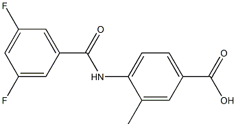 4-[(3,5-difluorobenzene)amido]-3-methylbenzoic acid Struktur