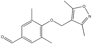 4-[(3,5-dimethyl-1,2-oxazol-4-yl)methoxy]-3,5-dimethylbenzaldehyde 化学構造式