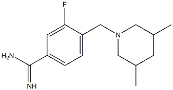 4-[(3,5-dimethylpiperidin-1-yl)methyl]-3-fluorobenzenecarboximidamide 结构式