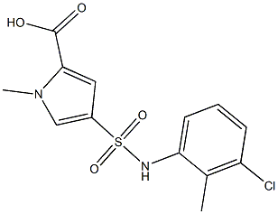 4-[(3-chloro-2-methylphenyl)sulfamoyl]-1-methyl-1H-pyrrole-2-carboxylic acid Structure