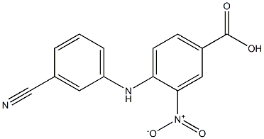 4-[(3-cyanophenyl)amino]-3-nitrobenzoic acid Struktur
