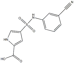4-[(3-cyanophenyl)sulfamoyl]-1H-pyrrole-2-carboxylic acid 化学構造式