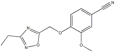 4-[(3-ethyl-1,2,4-oxadiazol-5-yl)methoxy]-3-methoxybenzonitrile Struktur