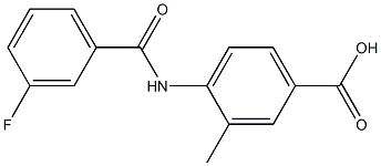 4-[(3-fluorobenzoyl)amino]-3-methylbenzoic acid,,结构式