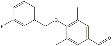 4-[(3-fluorophenyl)methoxy]-3,5-dimethylbenzaldehyde,,结构式