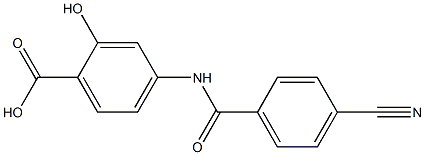 4-[(4-cyanobenzoyl)amino]-2-hydroxybenzoic acid Struktur