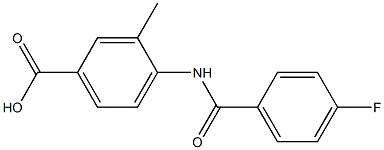 4-[(4-fluorobenzoyl)amino]-3-methylbenzoic acid 化学構造式