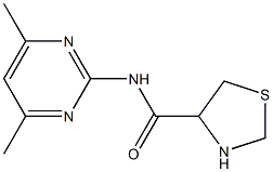 N-(4,6-dimethylpyrimidin-2-yl)-1,3-thiazolidine-4-carboxamide,,结构式