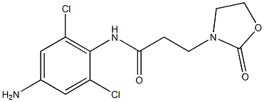 N-(4-amino-2,6-dichlorophenyl)-3-(2-oxo-1,3-oxazolidin-3-yl)propanamide 结构式