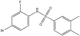 N-(4-bromo-2-fluorophenyl)-3,4-dimethylbenzene-1-sulfonamide 化学構造式