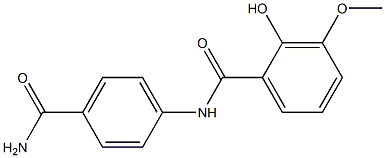 N-(4-carbamoylphenyl)-2-hydroxy-3-methoxybenzamide 结构式