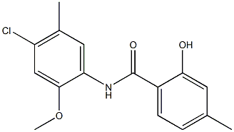 N-(4-chloro-2-methoxy-5-methylphenyl)-2-hydroxy-4-methylbenzamide,,结构式