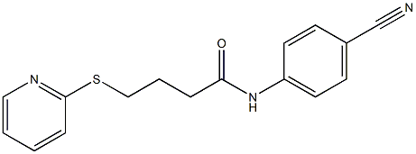 N-(4-cyanophenyl)-4-(pyridin-2-ylsulfanyl)butanamide 化学構造式