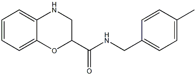 N-(4-methylbenzyl)-3,4-dihydro-2H-1,4-benzoxazine-2-carboxamide,,结构式