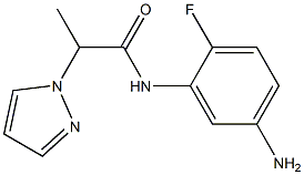 N-(5-amino-2-fluorophenyl)-2-(1H-pyrazol-1-yl)propanamide,,结构式