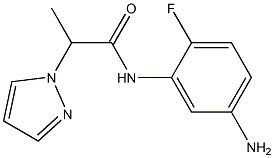 N-(5-amino-2-fluorophenyl)-2-(1H-pyrazol-1-yl)propanamide 化学構造式