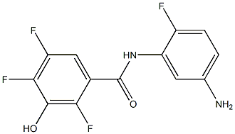 N-(5-amino-2-fluorophenyl)-2,4,5-trifluoro-3-hydroxybenzamide,,结构式