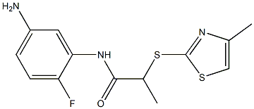 N-(5-amino-2-fluorophenyl)-2-[(4-methyl-1,3-thiazol-2-yl)sulfanyl]propanamide Struktur